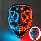 Illuminate Your Halloween with the Wireless LED Neon Purge Mask & Fiber Optic Gloves – Perfect for Carnivals, Cosplay, and Parties!