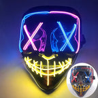 Illuminate Your Halloween with the Wireless LED Neon Purge Mask & Fiber Optic Gloves – Perfect for Carnivals, Cosplay, and Parties!