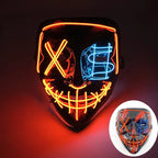 Illuminate Your Halloween with the Wireless LED Neon Purge Mask & Fiber Optic Gloves – Perfect for Carnivals, Cosplay, and Parties!