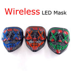 Illuminate Your Halloween with the Wireless Neon LED Purge Mask – Glowing Horror Mask for Parties and Cosplay!