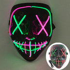 Illuminate Your Halloween with the Wireless LED Neon Purge Mask & Fiber Optic Gloves – Perfect for Carnivals, Cosplay, and Parties!