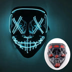 Illuminate Your Halloween with the Wireless LED Neon Purge Mask & Fiber Optic Gloves – Perfect for Carnivals, Cosplay, and Parties!