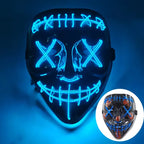 Illuminate Your Halloween with the Wireless LED Neon Purge Mask & Fiber Optic Gloves – Perfect for Carnivals, Cosplay, and Parties!