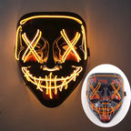 Illuminate Your Halloween with the Wireless LED Neon Purge Mask & Fiber Optic Gloves – Perfect for Carnivals, Cosplay, and Parties!