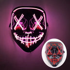 Illuminate Your Halloween with the Wireless LED Neon Purge Mask & Fiber Optic Gloves – Perfect for Carnivals, Cosplay, and Parties!
