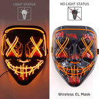 Illuminate Your Halloween with the Wireless Neon LED Purge Mask – Glowing Horror Mask for Parties and Cosplay!