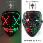 Illuminate Your Halloween with the Wireless Neon LED Purge Mask – Glowing Horror Mask for Parties and Cosplay!
