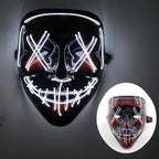 Illuminate Your Halloween with the Wireless LED Neon Purge Mask & Fiber Optic Gloves – Perfect for Carnivals, Cosplay, and Parties!