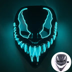 Illuminate Your Halloween with the Wireless LED Neon Purge Mask & Fiber Optic Gloves – Perfect for Carnivals, Cosplay, and Parties!