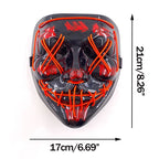 Illuminate Your Halloween with the Wireless LED Neon Purge Mask & Fiber Optic Gloves – Perfect for Carnivals, Cosplay, and Parties!