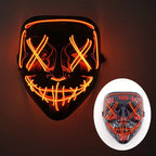 Illuminate Your Halloween with the Wireless LED Neon Purge Mask & Fiber Optic Gloves – Perfect for Carnivals, Cosplay, and Parties!